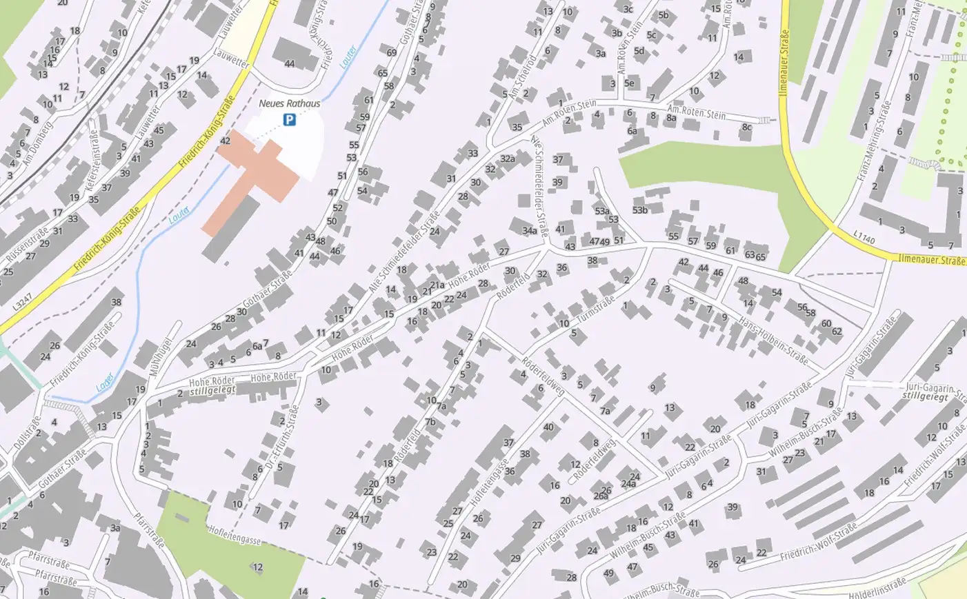 Vollsperrung in der Alten Schmiedefelder Straße in Suhl zum Glasfaserausbau
