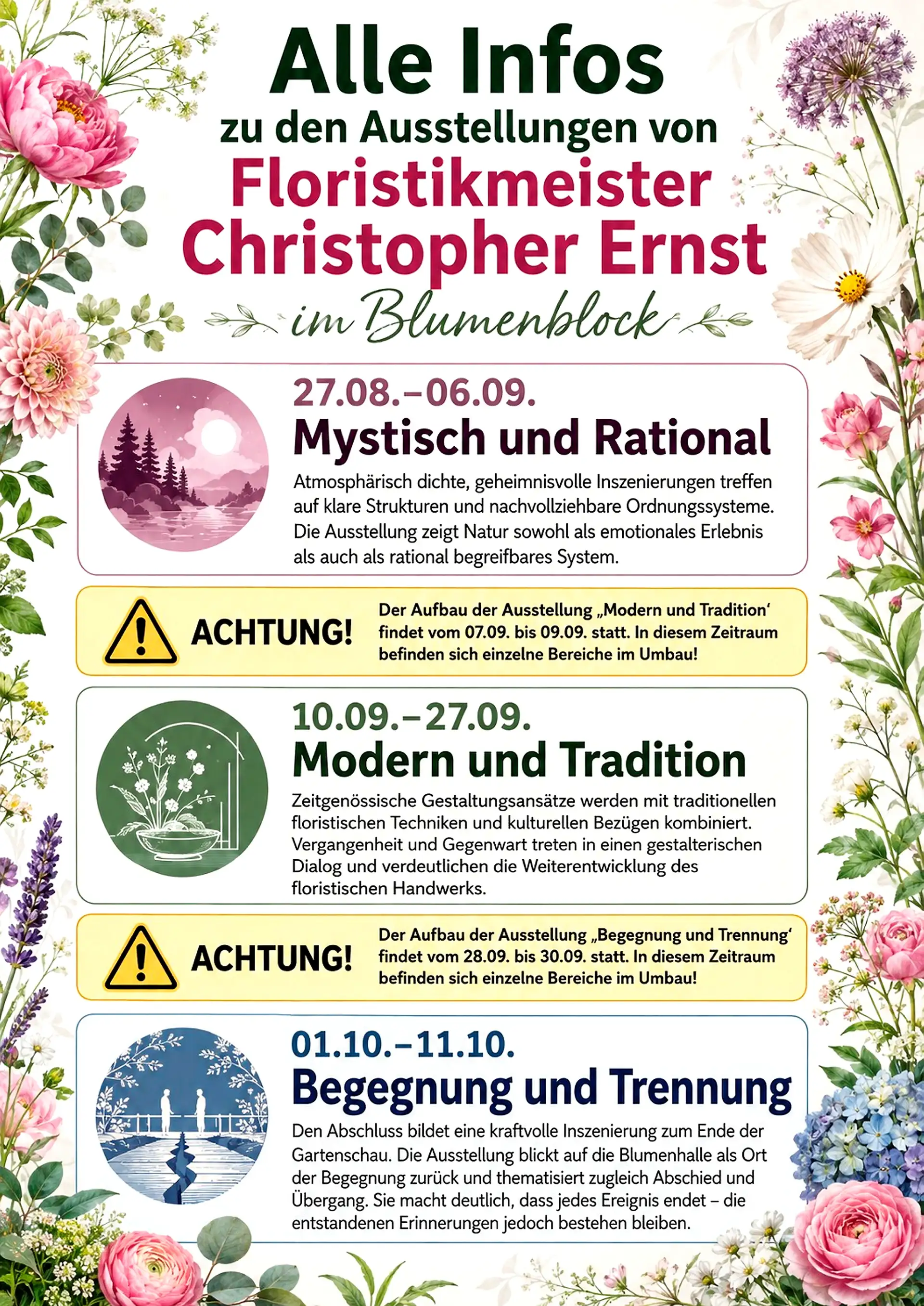 Drei Floristikausstellungen im Blumenblock der Landesgartenschau Leinefelde-Worbis