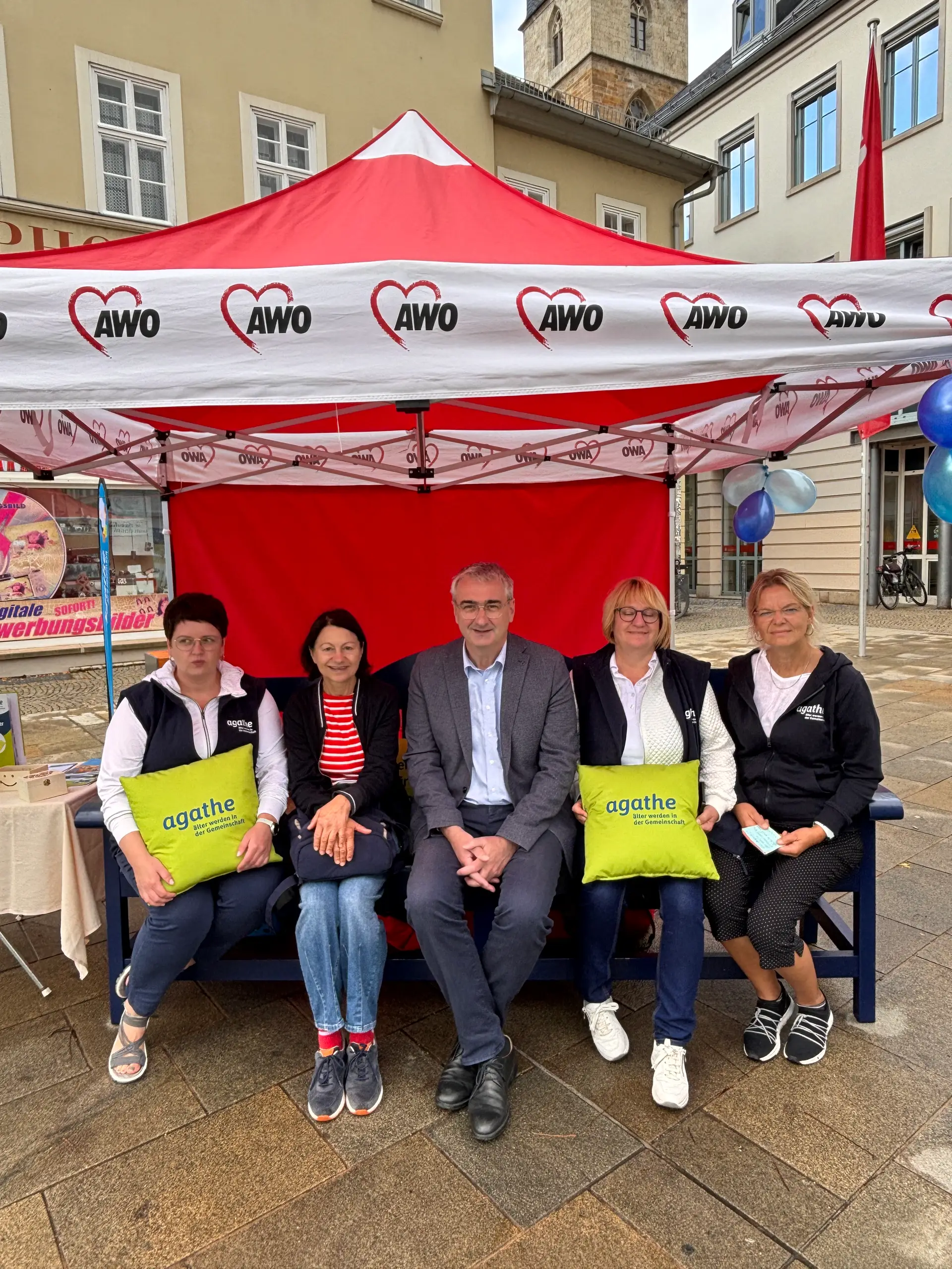 Wanderplauderbank des Agathe-Projektes in Saalfeld.