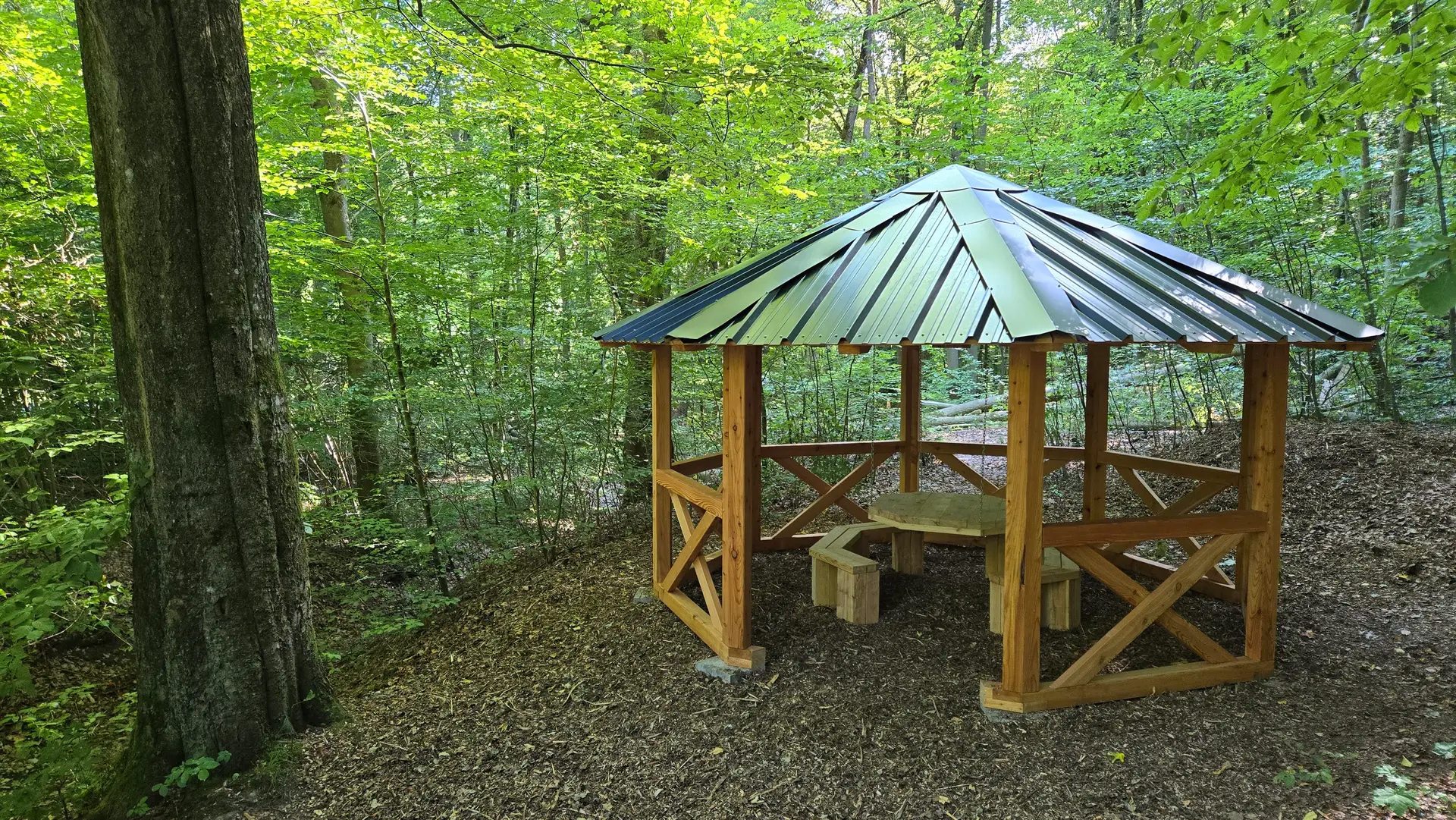 Neue Wanderhütte am Spittelbrunnen im Mühlhäuser Stadtwald